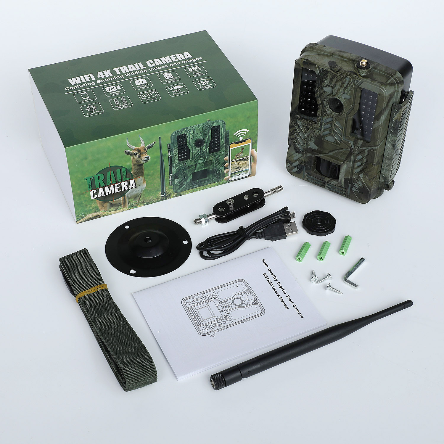 32MP 2.7K Наружная беспроводная камера WIFI с питанием от батареи 